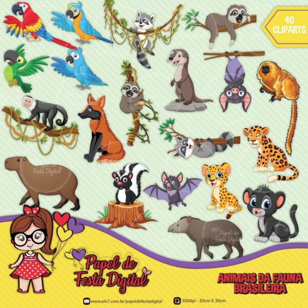 Kit Digital Completo Animais da Fauna Brasileira - Image 2