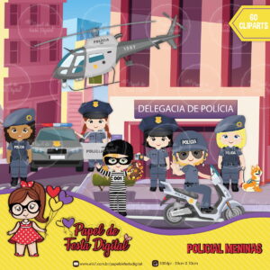 Kit Digital Completo Policial Meninas