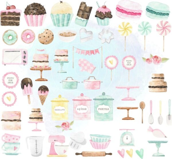 Kit Digital - Confeitaria Aquarela (cod. 0236)