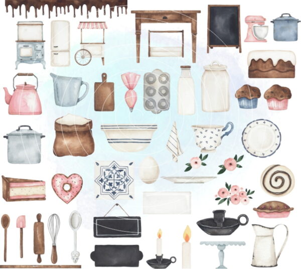 Kit Digital - Confeitaria Aquarela (cod. 0236) - Image 2