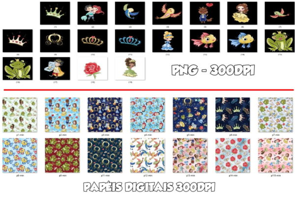Kit Digital Conto de Fadas Aquarela - Imagem 2