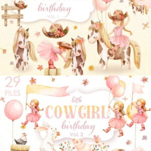 KIT DIGITAL COWGIRL AQUARELA 1 E 2