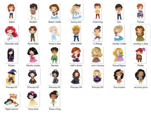 Kit Digital Cute Princess Aquarela 01 Png - Imagem 2