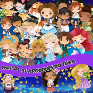 Kit Digital Cute Princess Aquarela 01 Png