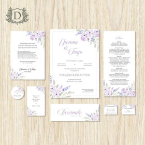 Kit Digital de Identidade Visual para Casamento Lavanda