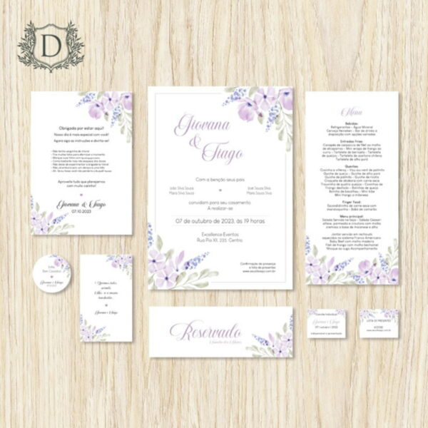Kit Digital de Identidade Visual para Casamento Lavanda