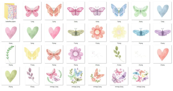 Kit Digital Borboleta Aquarela - Imagem 2