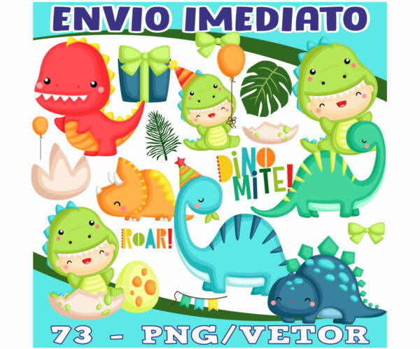 Kit Digital Dino Baby Cute