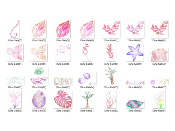 Kit Digital - Dinos Aquarela Meninas 01 - Imagem 4