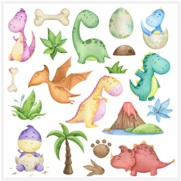 Kit Digital - Dinossauro Aquarela - Image 2
