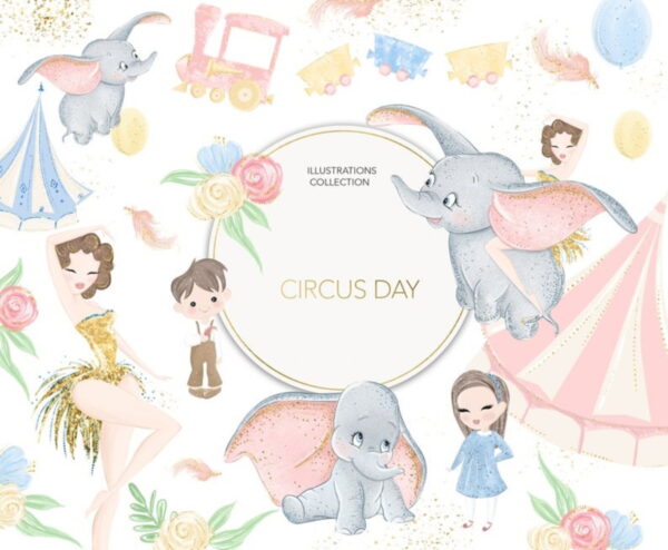 Kit Digital Dumbo Aquarela