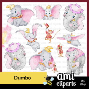 Kit digital Dumbo aquarela