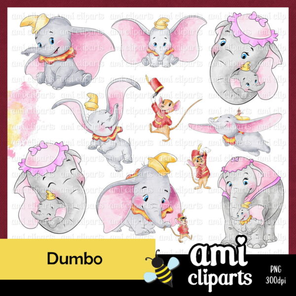 Kit digital Dumbo aquarela