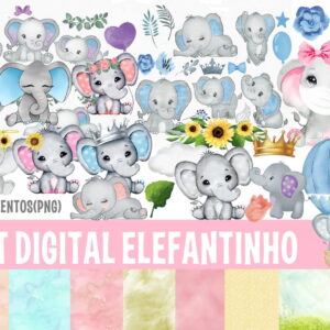KIT DIGITAL ELEFANTINHO AQUARELA 1