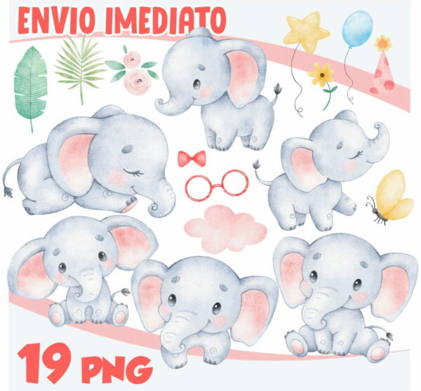 Kit Digital Elefantinhos Baby