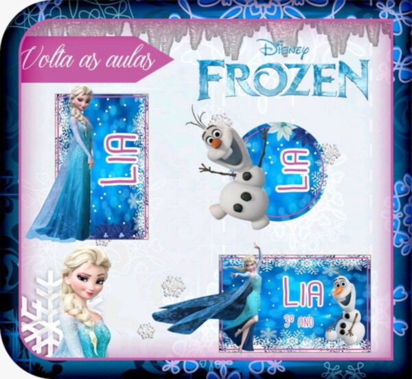 kit Digital Etiquetas escolares Frozen