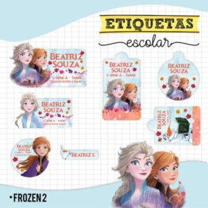 kit Digital Etiquetas escolares Frozen