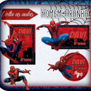 kit Digital Etiquetas escolares Homem Aranha