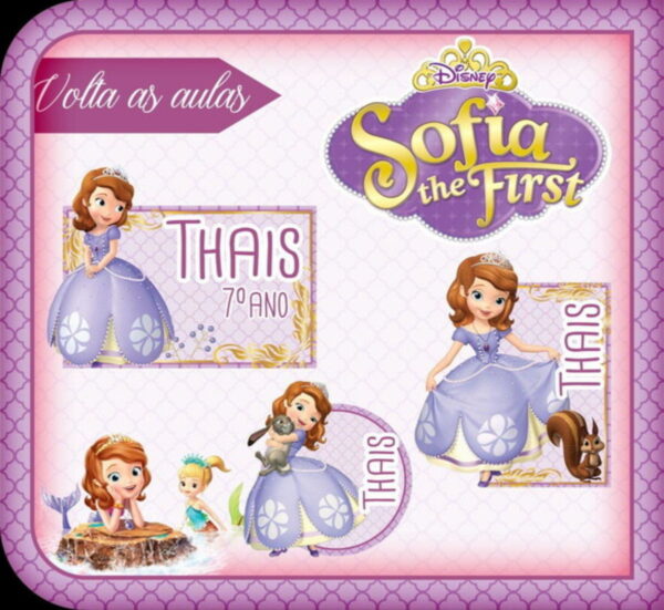 kit Digital Etiquetas escolares Princesa Sófia