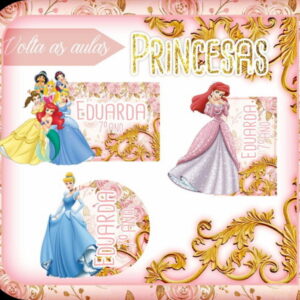 kit Digital Etiquetas Escolares Princesas