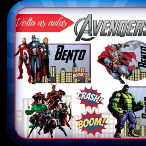 kit Digital Etiquetas escolares Vingadores