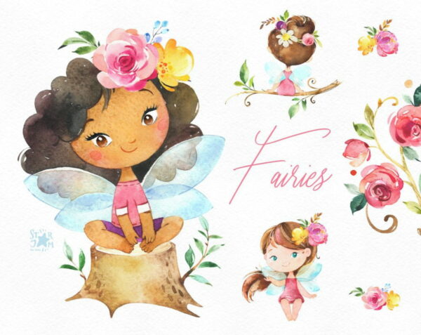 Kit Digital - Fadinhas Aquarela - Imagem 2