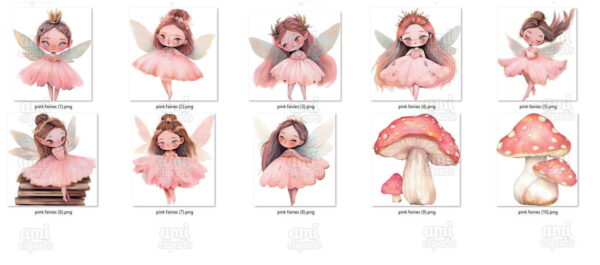 Kit Digital Fadas Aquarela - Imagem 2