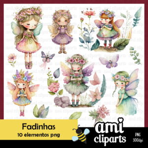Kit Digital Fadinhas Aquarela