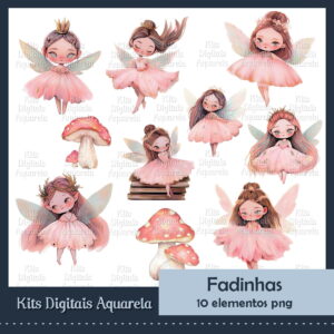 Kit Digital Fadas Aquarela
