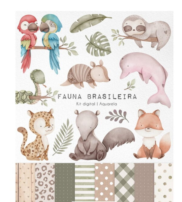Kit Digital - Fauna Brasileira Aquarela