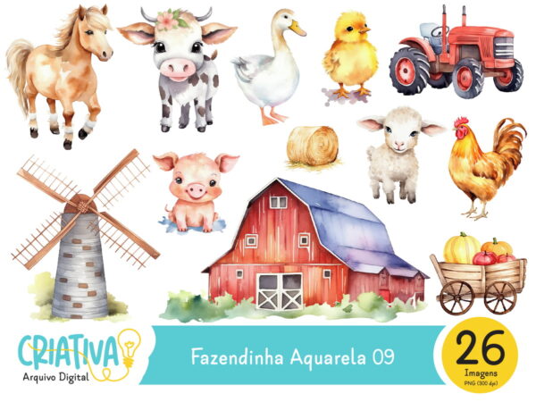 Kit Digital - Fazendinha Aquarela 09