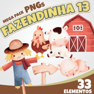 Kit Digital Fazendinha Aquarela 13 (pague 1 Leve 3)