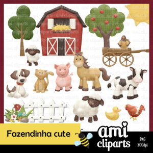 Kit Digital Fazendinha aquarela