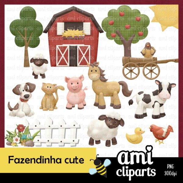 Kit Digital Fazendinha aquarela