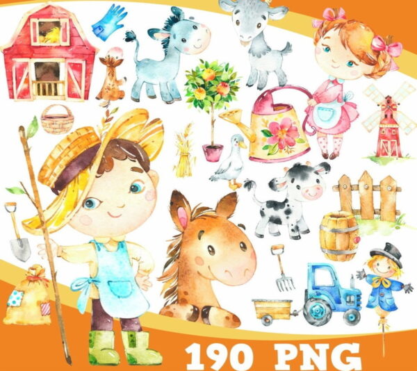 Kit Digital Fazendinha Aquarela 750