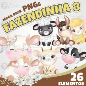Kit Digital Fazendinha Aquarela 8 (pague 1 Leve 3)