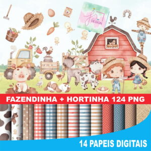 Kit Digital Fazendinha Aquarela