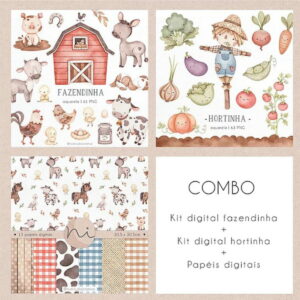 Kit Imagens Fazendinha Aquarela