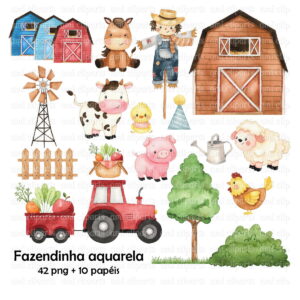 Kit Digital Fazendinha Aquarela