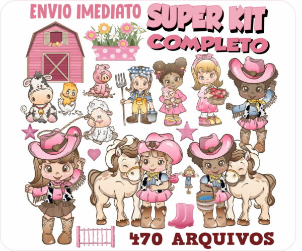 KIT DIGITAL FAZENDINHA MENINA