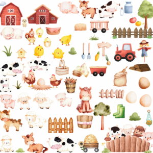 Kit Digital Fazendinha Aquarela Png