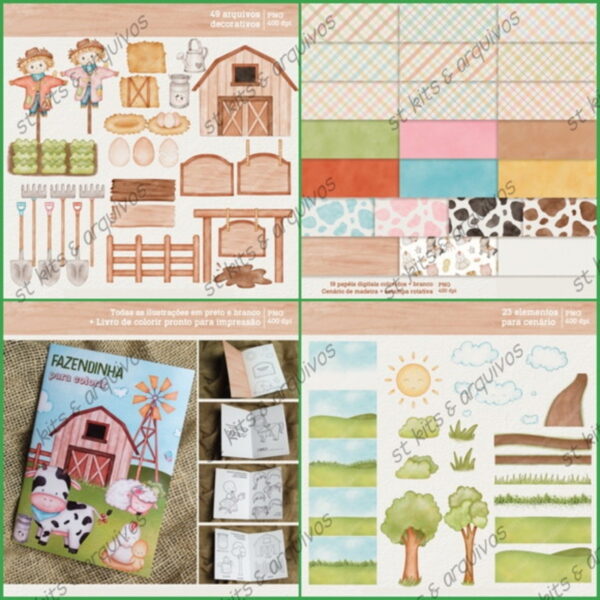 Kit Digital Fazendinha Suave em Aquarela + Brinde - Imagem 4