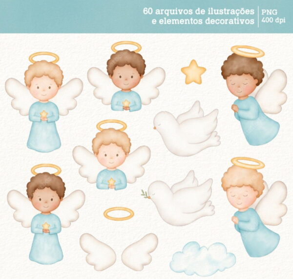 Kit Digital Fé Cristã - Cliparts em Aquarela - Image 2