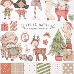 Kit Digital - Feliz Natal Aquarela