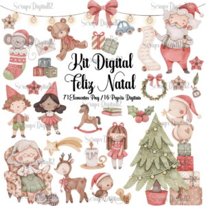 Kit Digital - Feliz Natal Aquarela