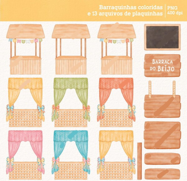 Kit Digital Festa Junina - Cliparts em Aquarela - Image 4