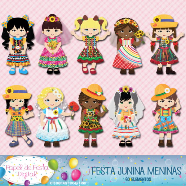 Kit Digital Festa Junina Meninas - Imagem 2