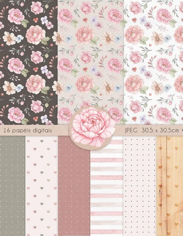 Kit Digital Floral Aquarela - Image 2