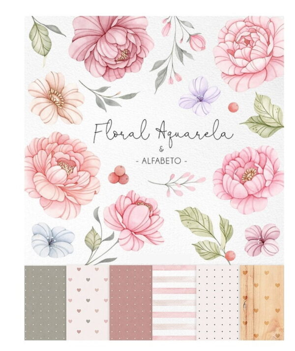 Kit Digital Floral Aquarela