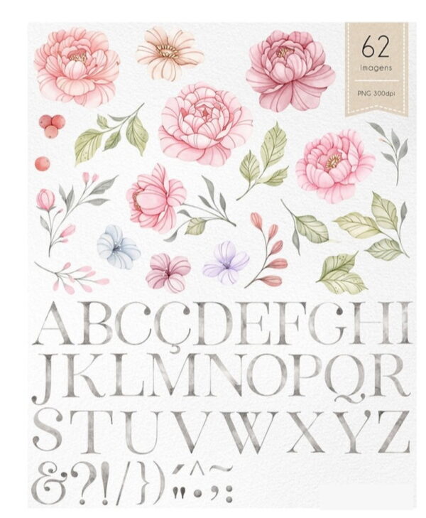 Kit Digital Floral Aquarela - Image 3